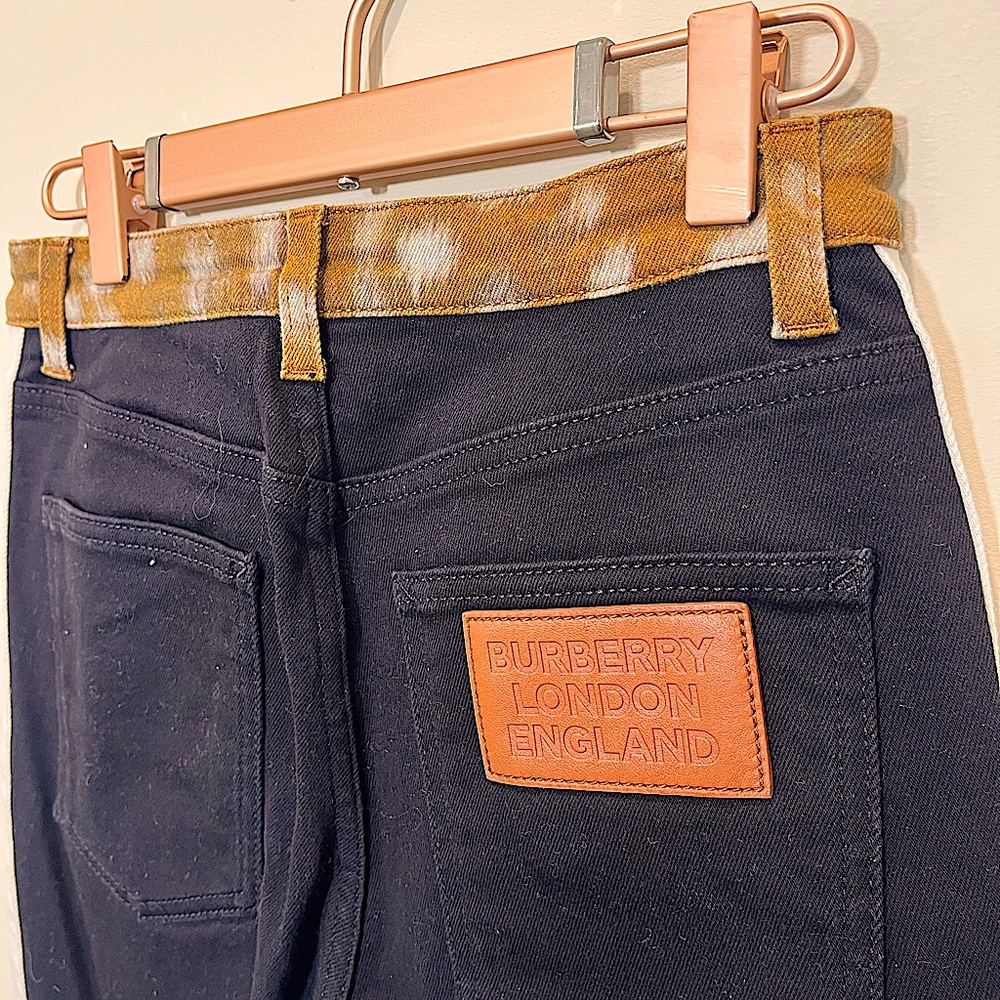 Burberry black denim with white stripe